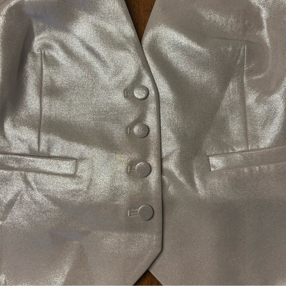 *NWT* Express Metallic Muted Gold Button Front Halter Vest, Size Large - Picture 7 of 12